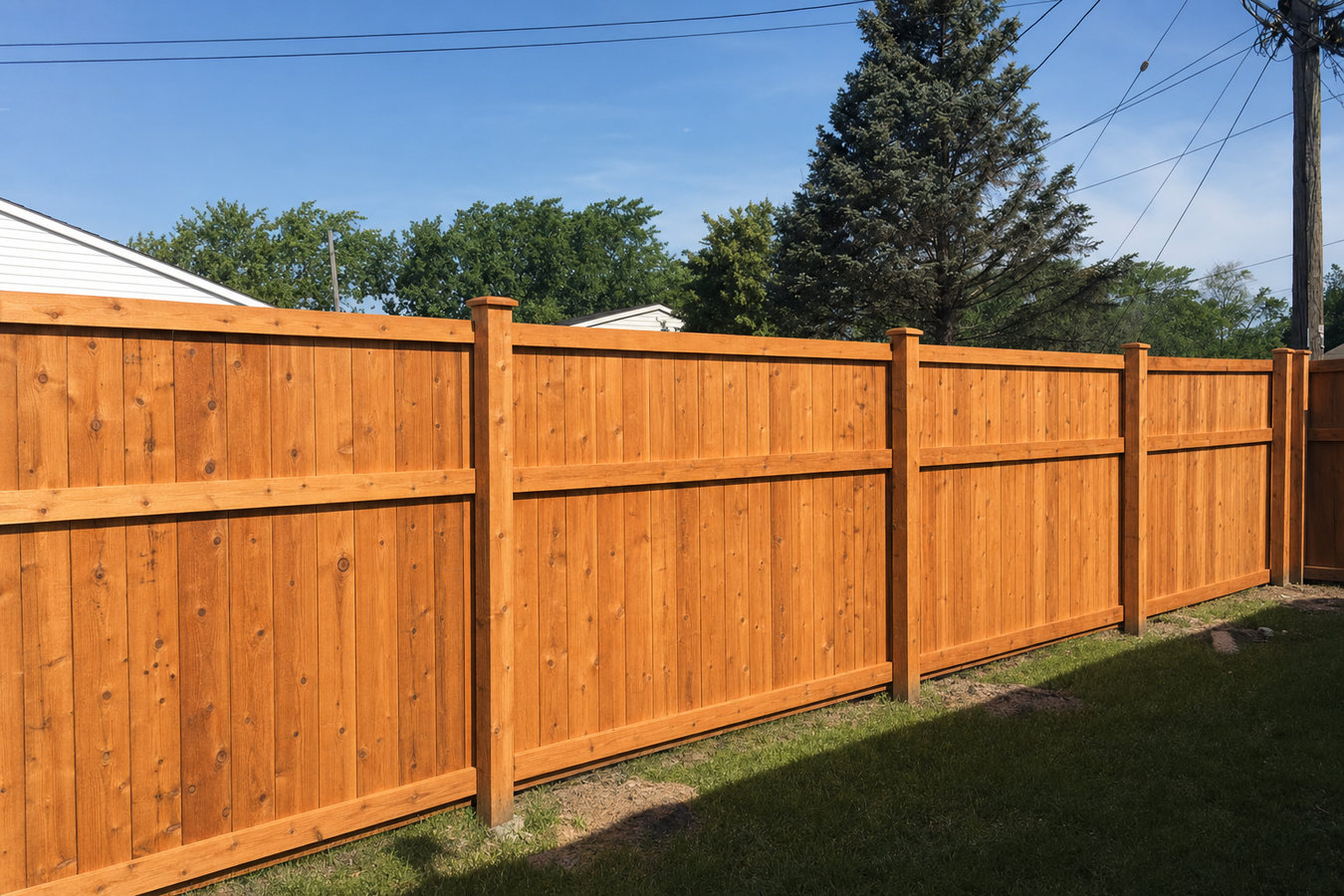 Fence staining and sealing